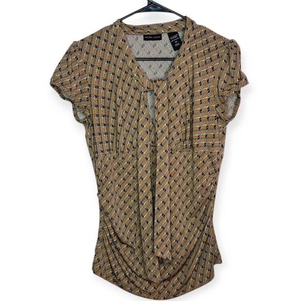 New York and Company Vintage 90s Blouse with Neck Tie size Medium